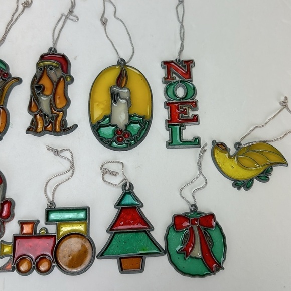 Handmade Sun Catchers Christmas Ornaments 15 Wreath Christmas Tree Train Angel - Picture 3 of 14